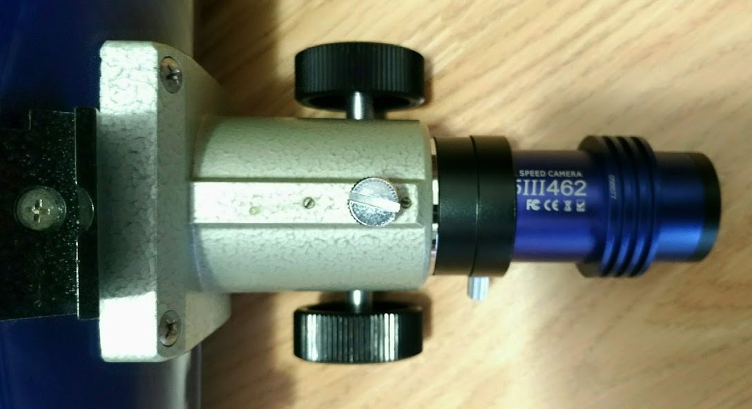 Newtonian OTA focuser with reducer attached to the camera